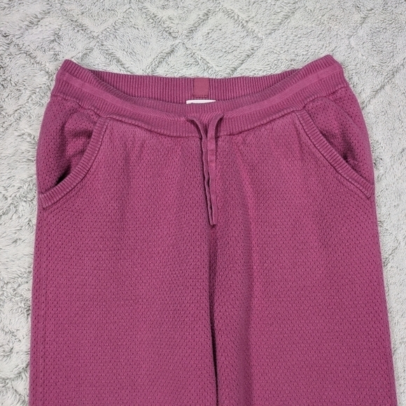 Tommy John Joggers Women's M Pink Berry Sweater Lounge Ribbed Texture - Picture 3 of 11